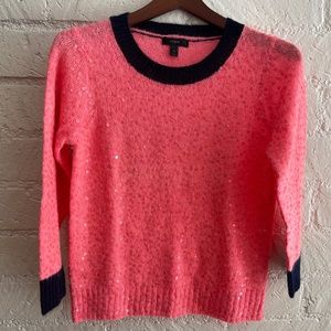 J. Crew Scattered Sequin Sweater | Pink & Navy